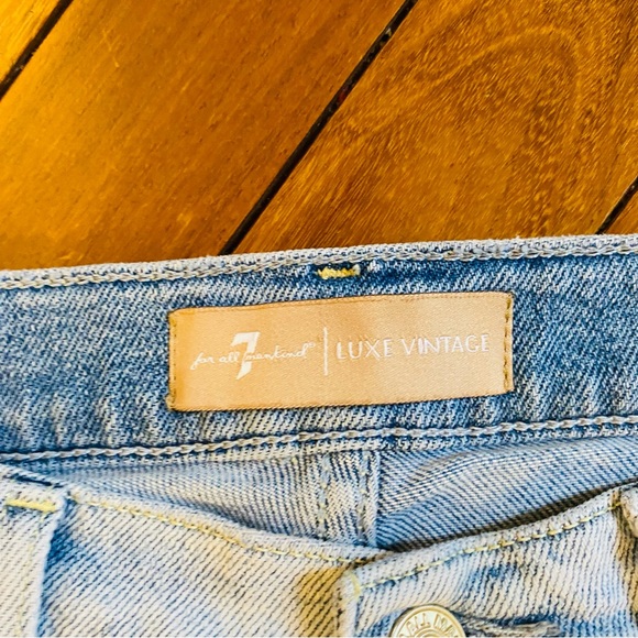 7 For All Mankind Luxe Vintage Josefina Boyfriend Jeans Cosmic Blue - Picture 7 of 9
